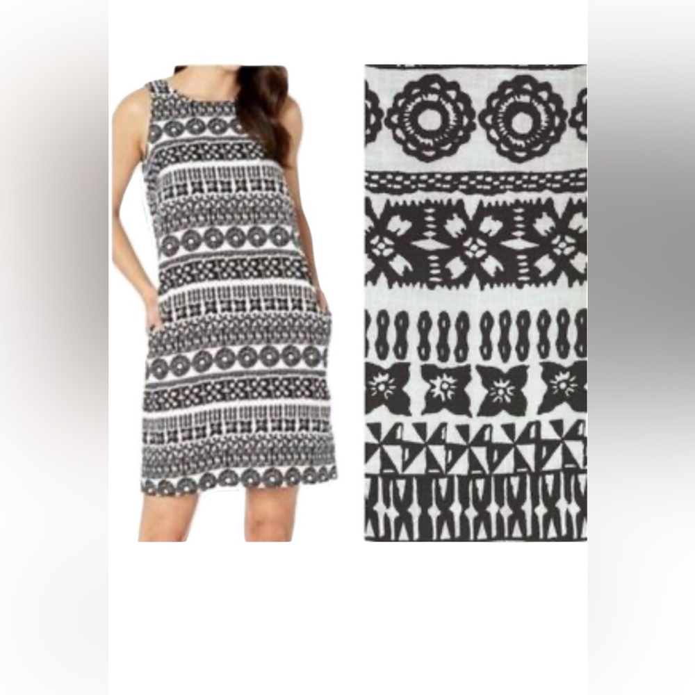 Tommy Bahama Brown and White linen dress
